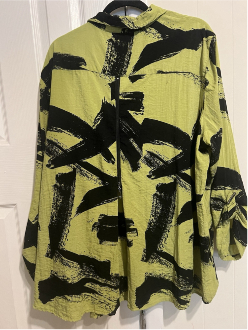 Ali Miles Lime Green Art To Wear Oversized Button Lagenlook Top 3X - Picture 2 of 5